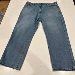 True Blue Mens Relaxed Fit Straight Leg Denim Jeans Blue 42x30 Cotton